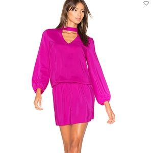 Amanda Uprichard "Amaretto Dress" | Hot Pink Mini Dress | Long Sleeve
